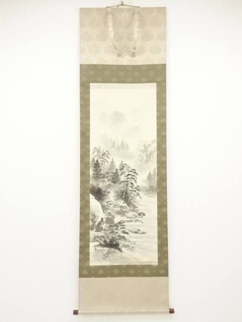 JAPANESE HANGING SCROLL / HAND PAINTED / LANDSCAPE 